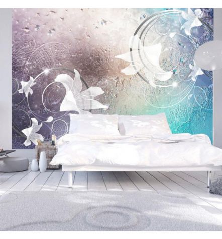 Fotomurale Adesivo Con Fantastici Fiori Bianchi ARREDALACASA