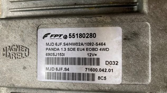 Centralina motore Fiat Panda 1.3M.Jet 4x4 del 2008 (55180280) - Foto 3