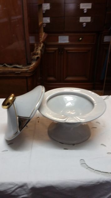 Porta bijuox a piedestallo con coperchio – ceramica Vintage - Foto 2