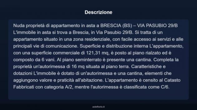Immobile in asta di 121 m² con più di 5 locali e box auto in vendita a Brescia - Foto 4