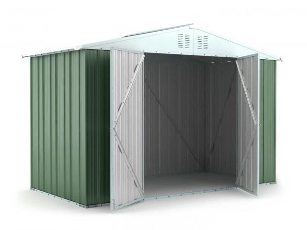 Box in Acciaio Zincato Casetta da Giardino in Lamiera 3.27 x 1.55 m x h2.15 m - 114 KG - 5.06 metri quadri - VERDE - Foto 2