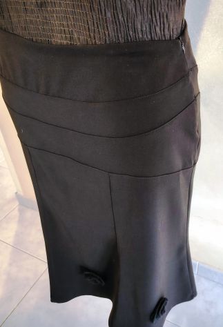 Gonna lunga donna con inserti floreali nera tg XL di Lattementa - Foto 3