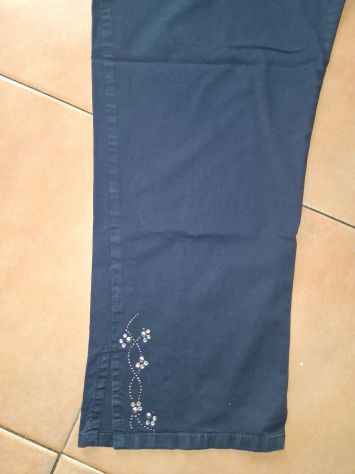 Pantaloni Jeans neri Donna Taglia Comoda 50 elasticizzati lunghezza caviglia - Foto 4