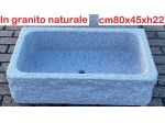 Lavello lavandino per cucina in pietra granito grigio 80cm 3