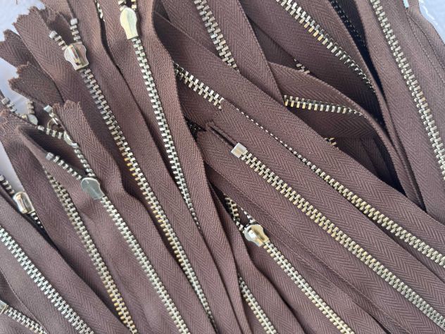 X78 Cerniere Lampo Zip YKK metallo senza tiretto cm 28 Marrone – Pz. 60 - Foto 8