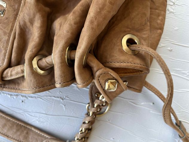 MCM borsa donna in pelle martellata naturale - Foto 6