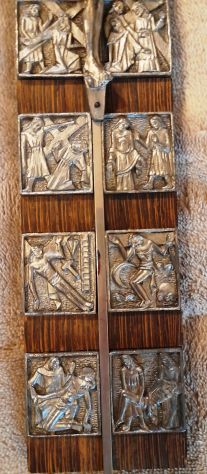 Crocifisso via crucis 35x5 legno e metallo - Foto 2