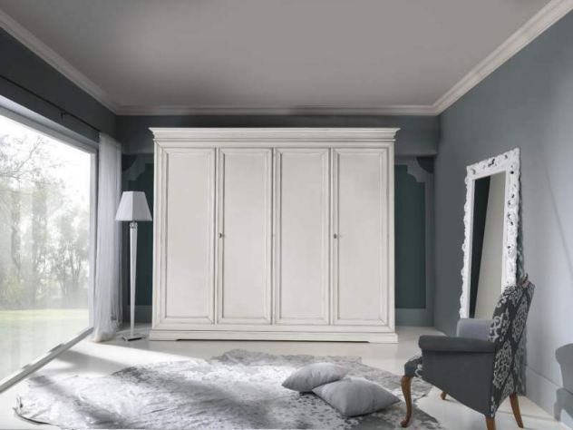 Mobili Classici Arte Povera Fabbrica: Armadio 3011 Bianco Shabby