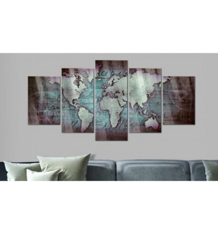 Quadro Con Vetro Acrilico Mappa Del Mondo Cm. 100x50 E 200x100 - Foto 2