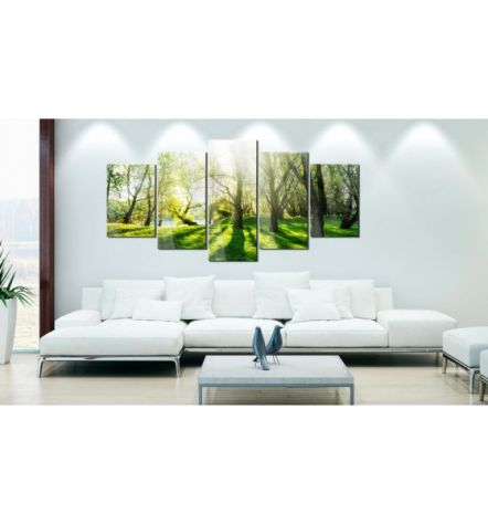Quadro Con Vetro Acrilico Foresta Verde Cm.100x50 E 200x100 - Foto 2