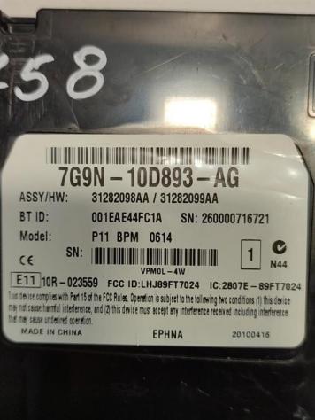 MODULO CONTROLLO BLUETOOTH JAGUAR XF Serie 7G9N-10D893-AG 306DT diesel 2993 (0811) - Foto 2