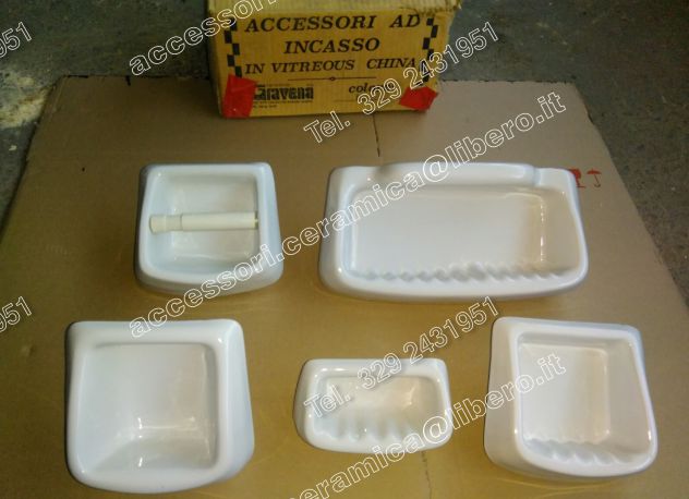 ARREDO BAGNO _ Porta saponi da murare Porcellana _ Vintage - Foto 3