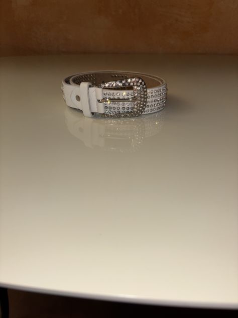 BELLA CINTURA PARTICOLARE IN OTTIME CONDIZIONI DA DONNA CON STRASS E PERLE BIANC - Foto 4