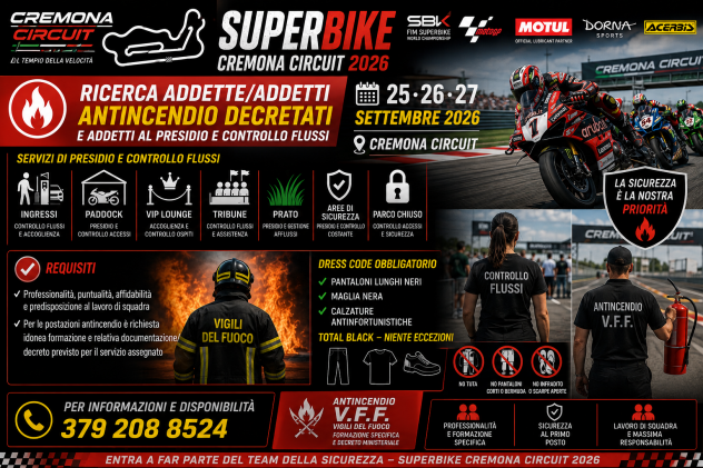 Addetti Antincendio - Presidio - sicurezza Cremona Circuit
