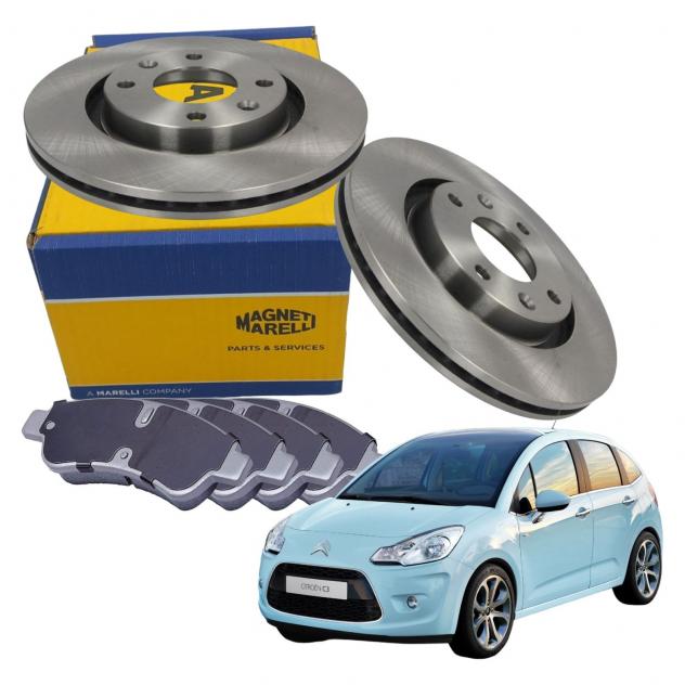 Dischi Freno Anteriori Magneti Marelli Pastiglie Freno per Citroen C3