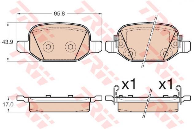 Trw Pastiglia Freno Fiat 500L Gdb2002