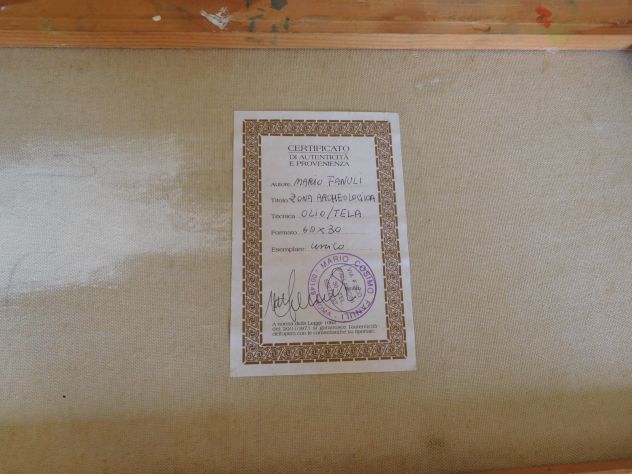 Quadro Olio su tela di Mario Cosimo Fanuli con acquedotto romano - Foto 2
