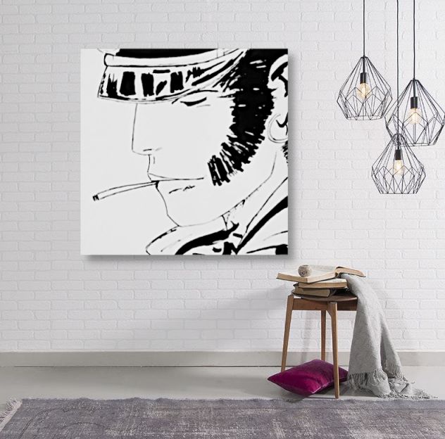 Quadro Corto Maltese dipinto a mano pop art