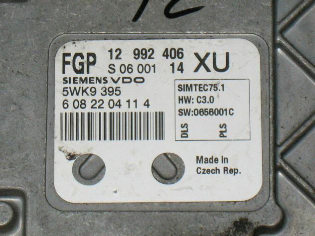 12992406 Ecu opel astra zafira 1.8 simtec75.1 12992406 5wk9395 - Foto 2