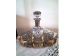 Set da liquore costituito da sei bicchieri e una bottiglia in vetro  primi '900