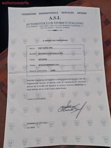 FIAT Seicento 900 iscritta ASI rif. 23944278 - Foto 7
