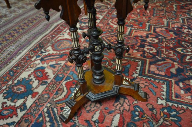 Tavolino orientale d’appoggio esagonale del XX secolo - Foto 4