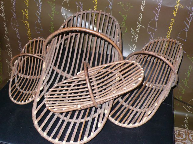 Etnico cesti legno rattan - Foto 3