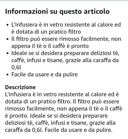 infusiera di vetro marca beper portata di 600 ml. - Foto 3