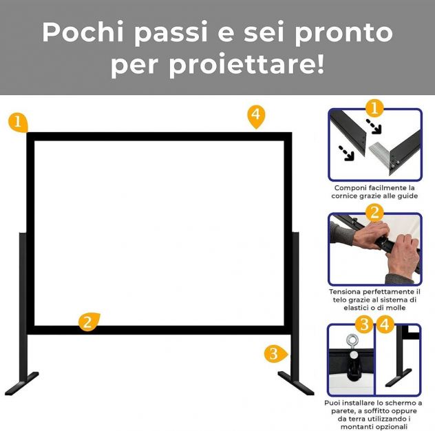 VENDO SCHERMO A CORNICE PROFESSIONALE 500X281 CON PIEDI - Foto 4