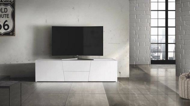 Mobili Rustici In Legno Porta Tv in Legno Abete Bianco Spazzolato Cod 254M - Foto 3