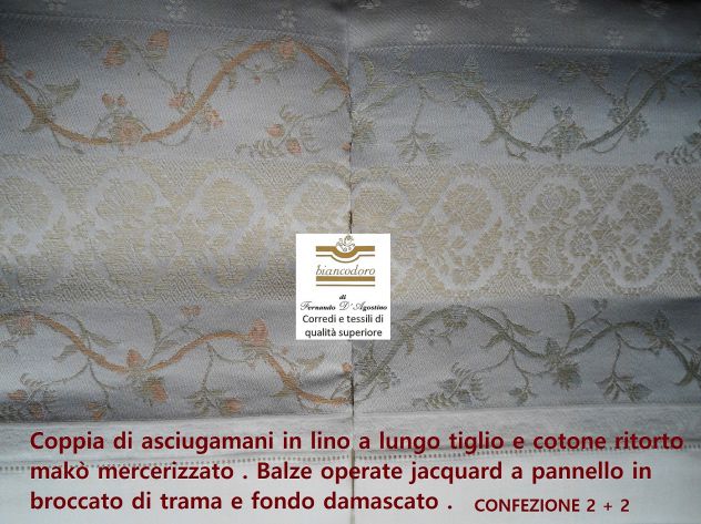 TOVAGLIE ASCIUGAMANI LENZUOLA FIANDRA LINO TESSUTI A TELAIO - Foto 2