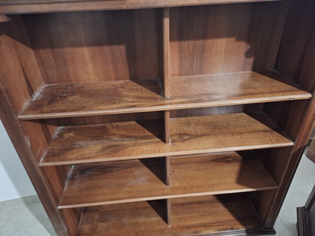Libreria artigianale in vero legno anni 50 ( 2 pezzi sovrapponibili) - Foto 10