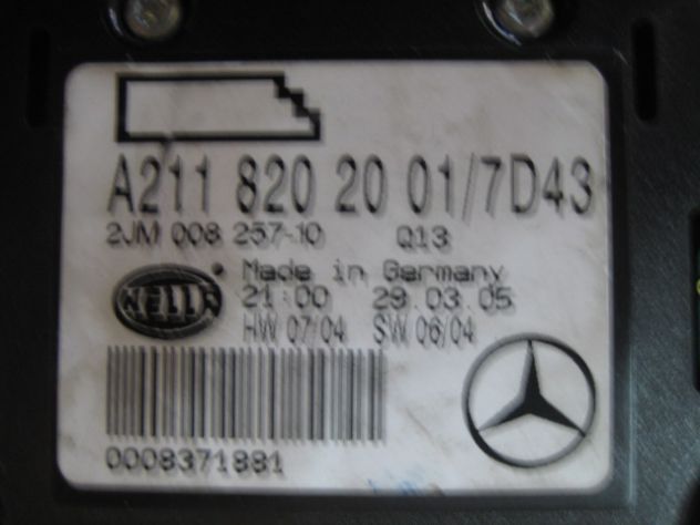 PLAFONIERA ANTERIORE MERCEDES W211 CLS W219 A2118202001 - Foto 2