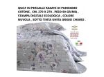 COPRILETTO TRAPUNTINO QUALITA' SUPERIORE MATRIMONIALE 100% PERCALLE RASATE