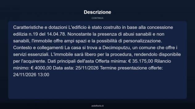 Immobile in asta di 460 m² con più di 5 locali in vendita a Decimoputzu - Foto 4