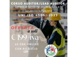 Auditor/Lead Auditor Sistemi di Gestione Sicurezza ISO 45001 (40 ore online)