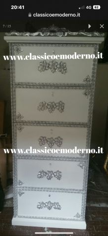 Scarpiera foglia argento legno barocco classico con spedizione