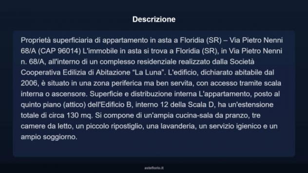 Immobile in asta di 130 m², box auto in vendita a Floridia - Foto 4