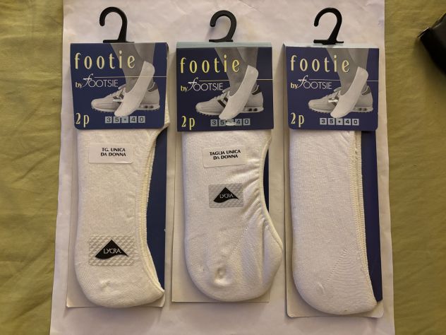 6 PAIA DI CALZE NUOVE FANTASMINI INVISIBILI N’ 35-40 IN COTONE BIANCO - Foto 3