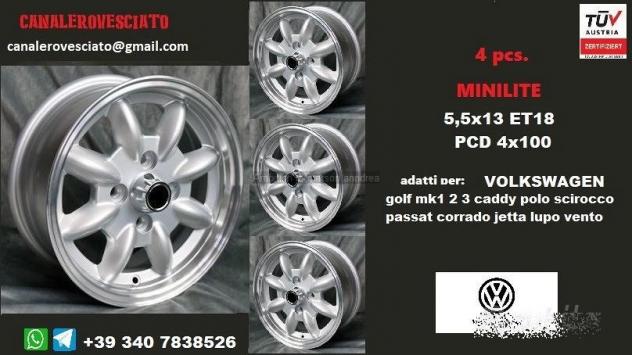 Cerchi minilite 5,5x 13 4x100 et18 volkswagen VW
