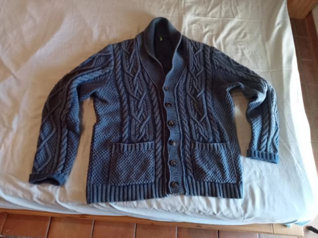 Cardigan Benetton Blu Uomo Taglia XL Nuovo - Foto 2