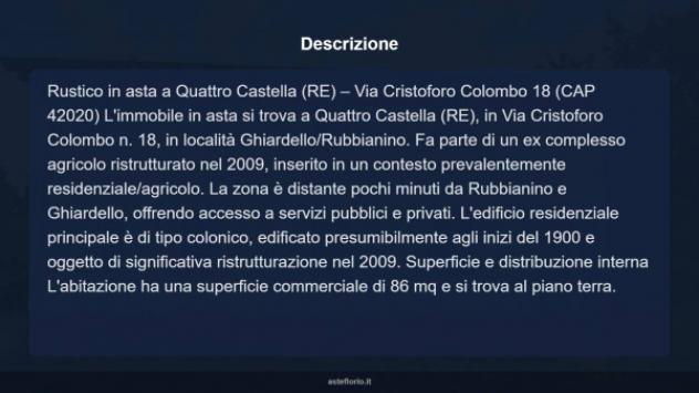 Immobile in asta di 86 m², box auto in vendita a Quattro Castella - Foto 17