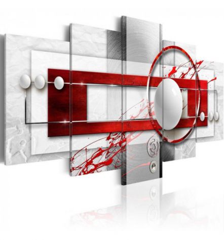 Quadro Cerchio E Sfera - Rosso - 100x50 E 200x100 ARREDALACASA