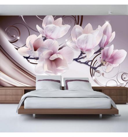 Fotomurale Adesivo Con Le Magnolie Rosa ARREDALACASA