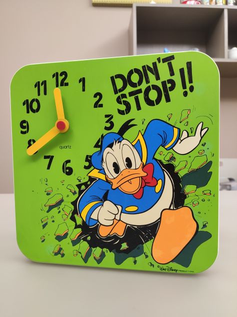 Disney Paperino Donald Duck Orologio Parete Anni '80 Vintage Walt Disney Clock - Foto 8