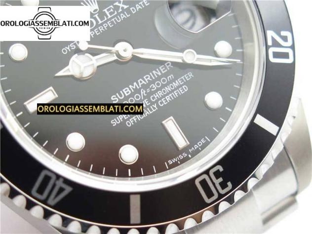 Replica Rolex SUBMARINER 16610 LN NERO SENZA INCISIONE REHAUT ACCIAIO 904L 1:1 MIGLIOR EDIZIONE SUL BRACCIALE SS SH3135 - Foto 5