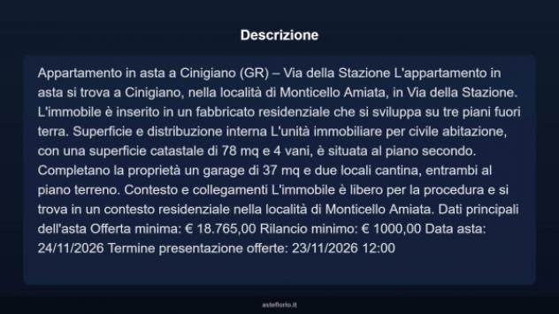 Immobile in asta di 78 m², box auto in vendita a Cinigiano - Foto 3