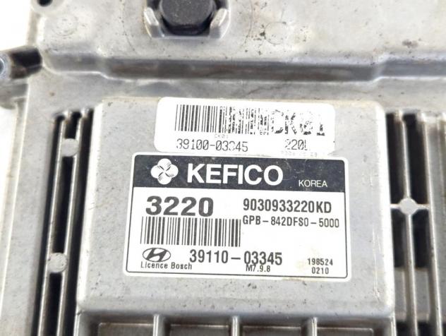 39110-03345 CENTRALINA MOTORE HYUNDAI I20 1.2 G 57KW 5M 5P (2009) RICAMBIO USATO - Foto 3