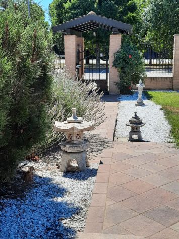 Lanterna-Giapponese Oki Gata Rokkaku Yukimi in pietra granito - Foto 9