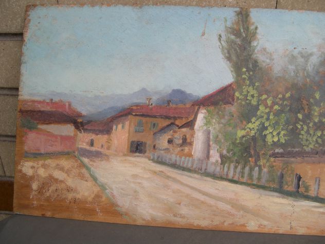 Antico quadro dipinto olio su tavoletta dell’800, quadro olio 800 - Foto 6